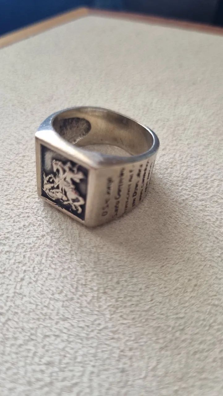 Anel São Jorge Prata 925 - Foto 2