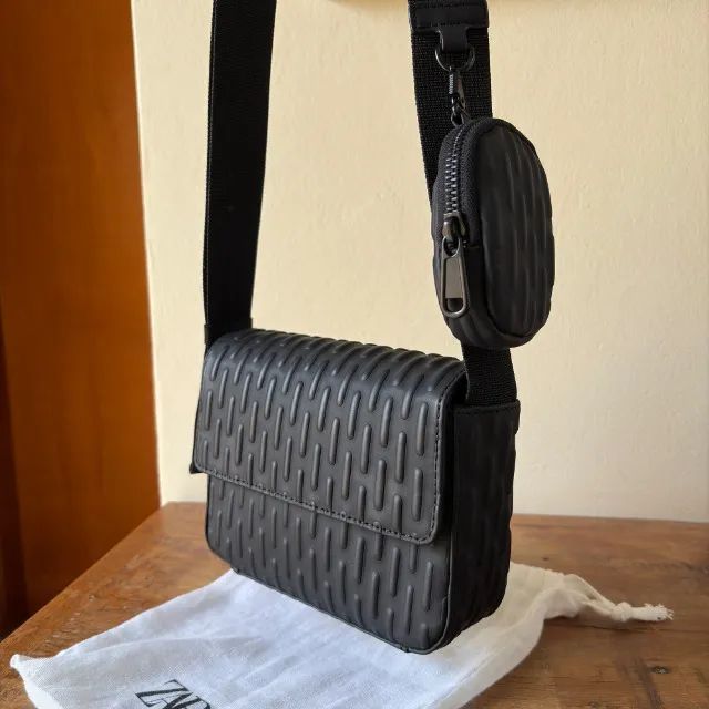 Zara Bolsa Masculina Preta - Foto 2
