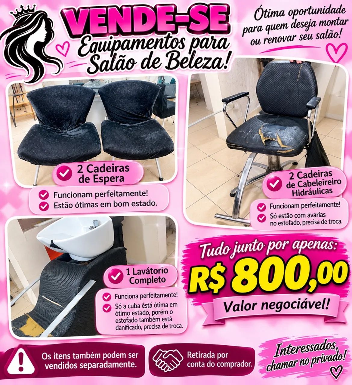 Móveis para salão de beleza 