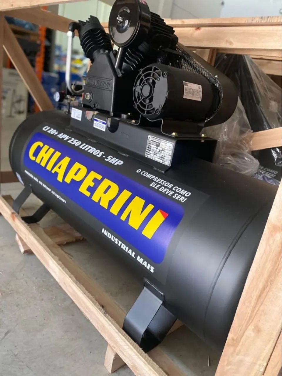  Compressor de Ar 250L Motor 5CV 175 Libras - Chiaperini (Novo) - Foto 4