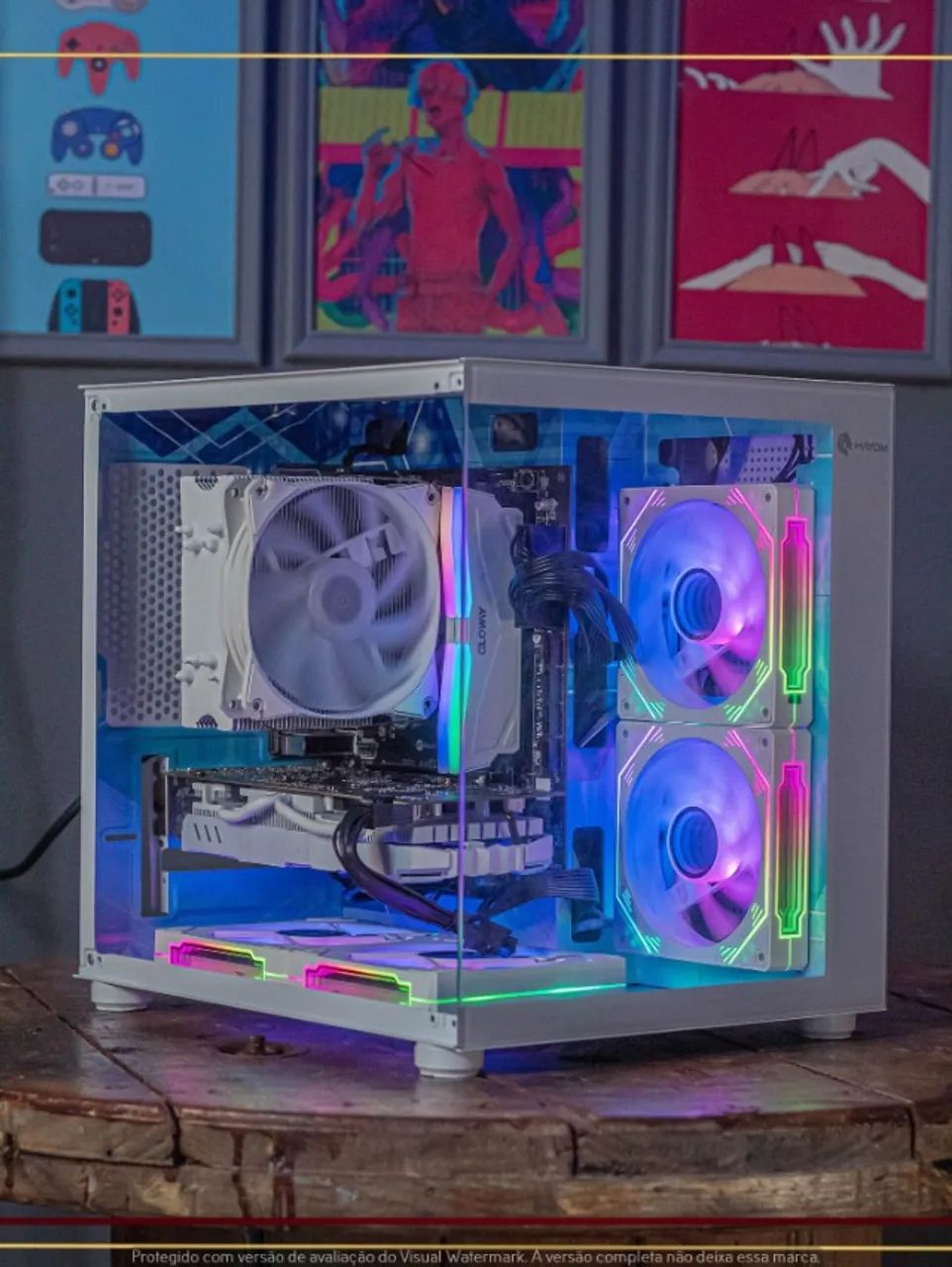 Desktop Gamer Ryzen 7 2700X, 16gb, 512gb NVMe, RX 580, Air Cooler, Fonte 500W