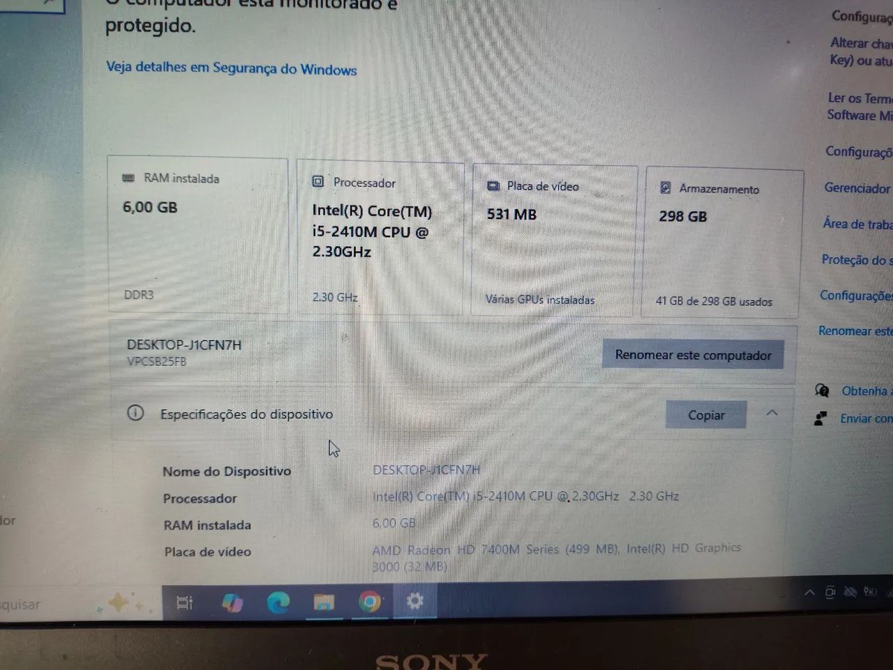 Notebook Sony vayo i5 6GB  - Foto 3