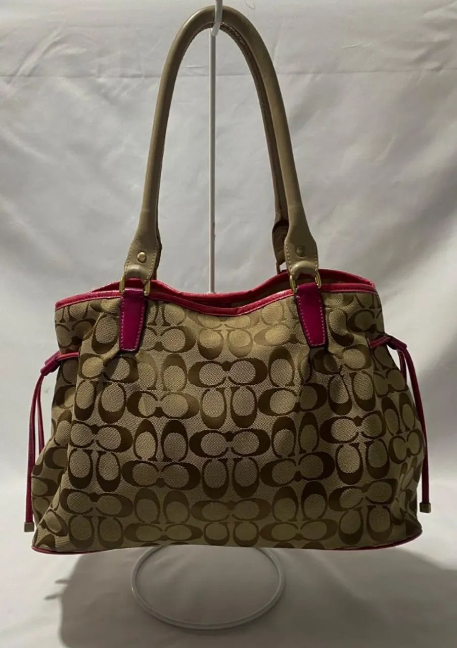 bolsa coach signature stripe drawstring carryall - original - Foto 2