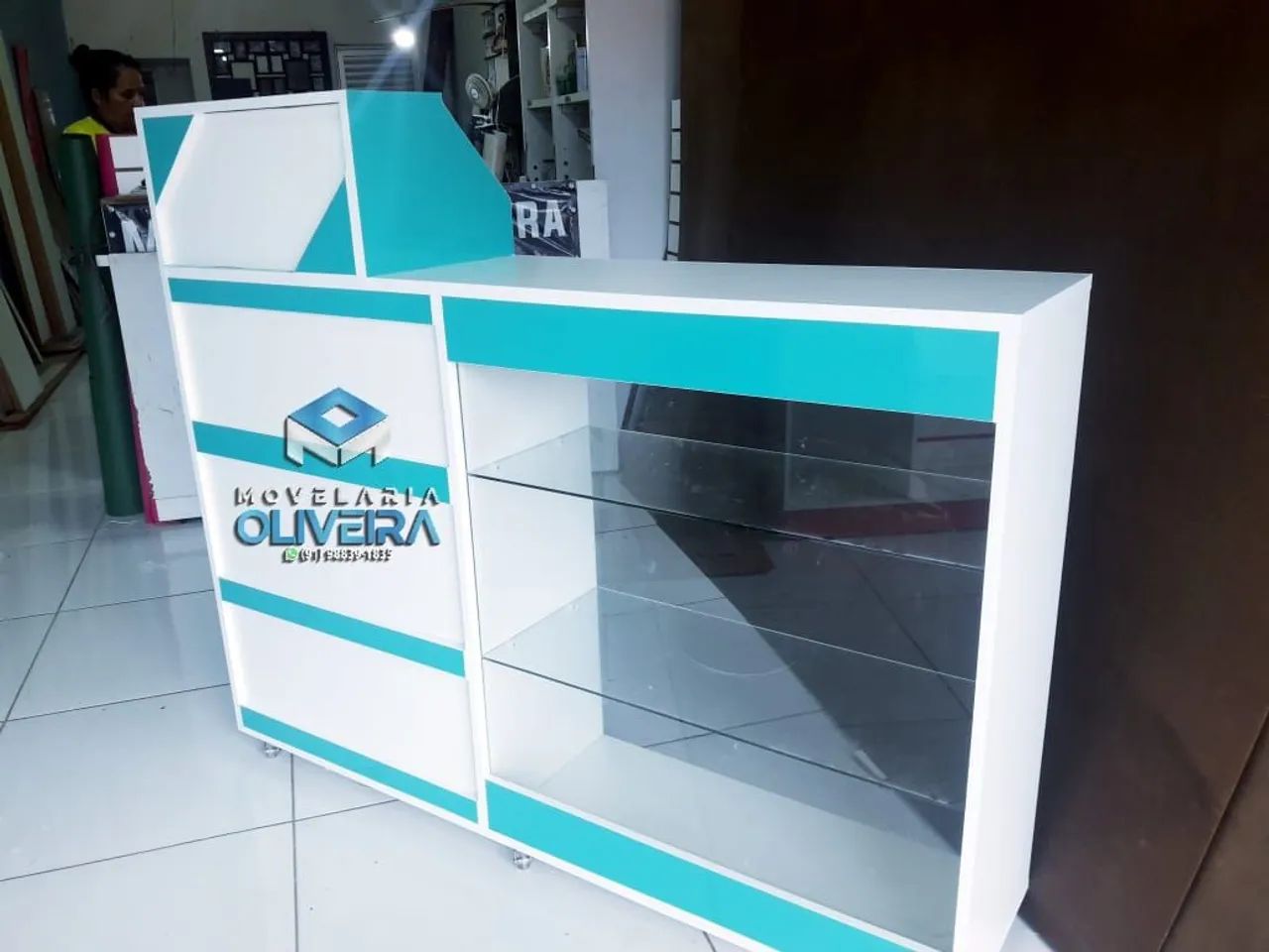 Balcão caixa e vitrine frontal em mdf fabricamos diversos modelos e valores 