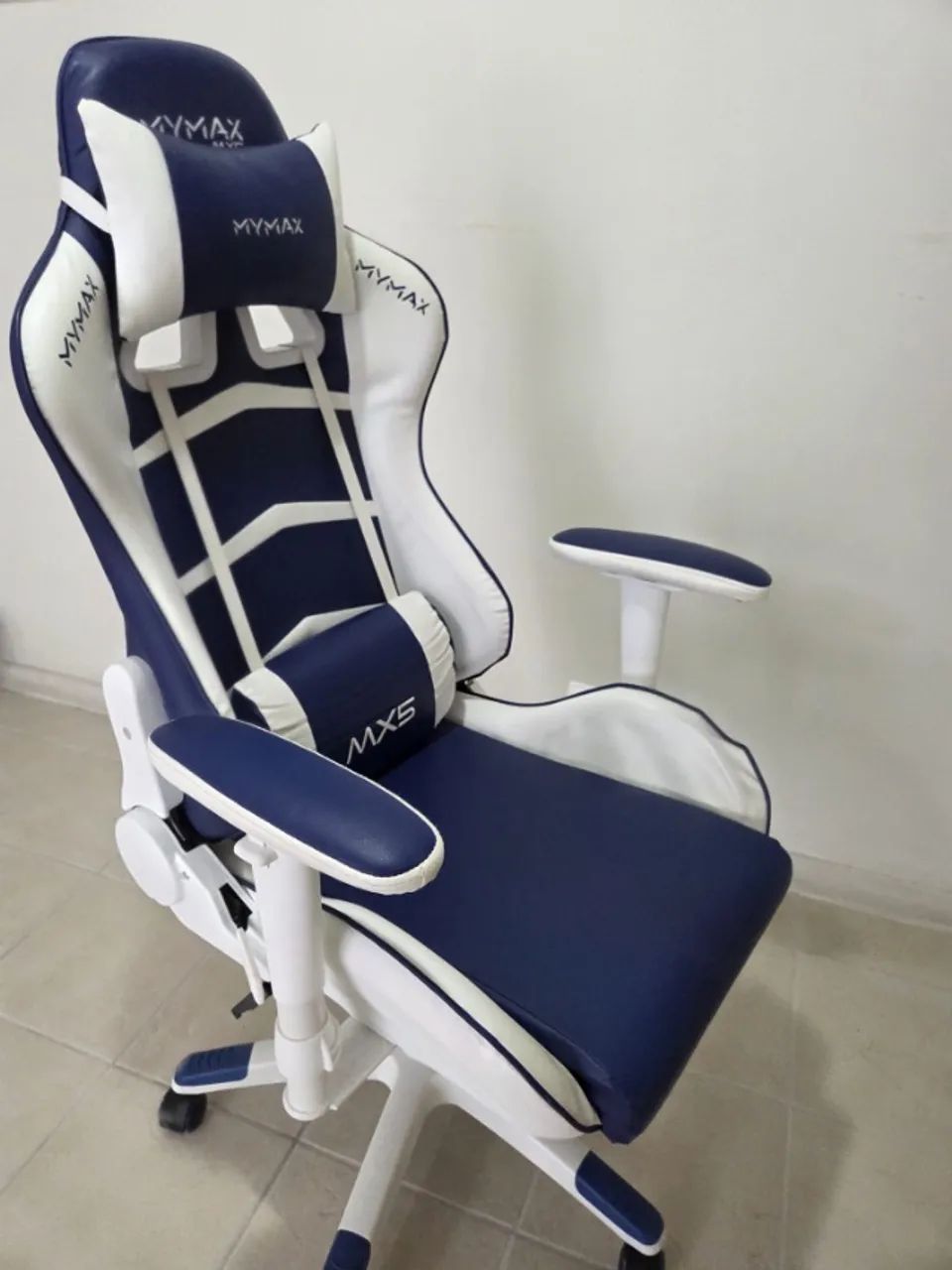 Cadeira Gamer MyMax Azul Caneta Seminova com 8 meses de uso. Veja! - Foto 5