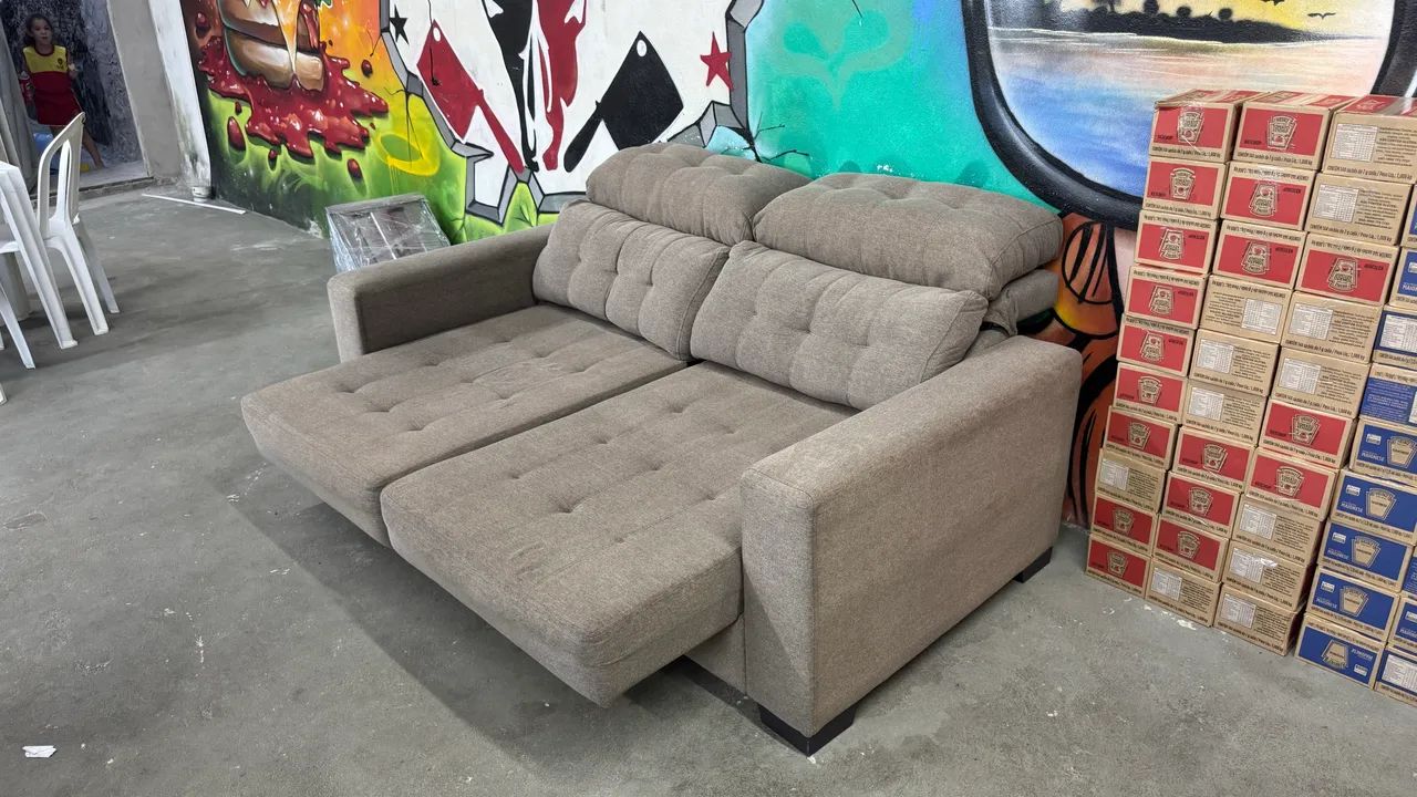 Sofá cama de linho 2 lugares em ótimo estado!  - Foto 3