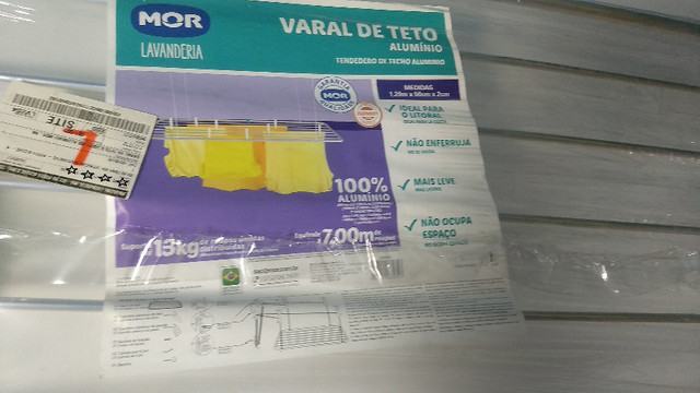 Varal de Teto de Alumínio 1,20m MOR - Foto 2