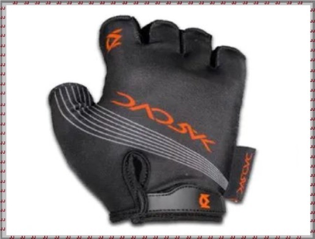 Luva meio dedo Devorak Preto com Laranja P - Foto 4