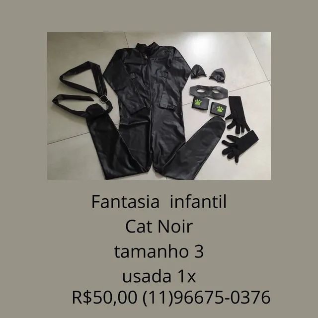 Fantasia infantil Cat Noir tamanho 3 - Artigos infantis - Vila Cruzeiro,  São Paulo 1259261986