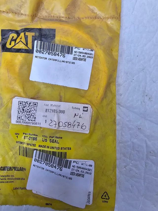 Trator esteira d7 d8r d8t caterpillar retentor novo original 8t2185 - Foto 3