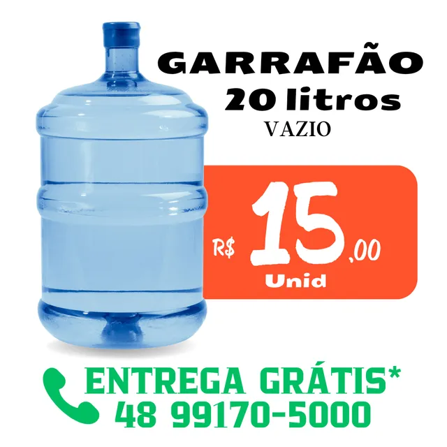 Garrafao agua mineral 20 litros