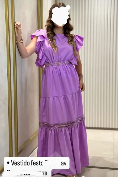 Vestido Longo Festa Lilás. - Foto 4