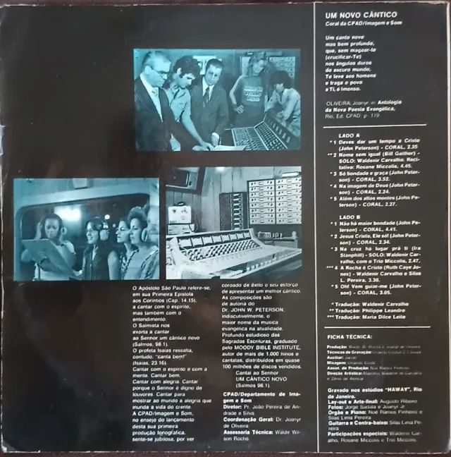 Lp Disco de Vinil Gospel Evangélico Coral da Cpad - Um Novo Cântico - com encarte - Raro - Foto 2