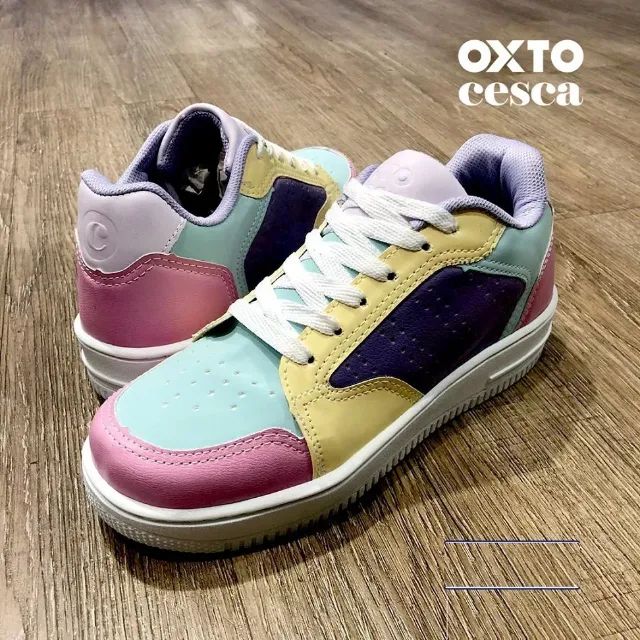 Tênis Oxto  Original Cesca Colorido Pastel - Tam 35 - Novo