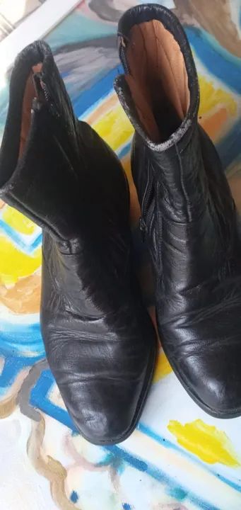 Bota      de  couro   forrada - Foto 3