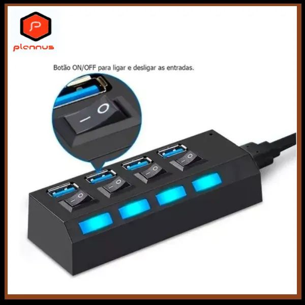 Hub 2.0 com 4 Portas Tv Pendrive Mouse Teclado Adaptador z462 - Foto 5