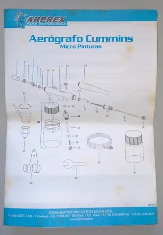Aerógrafo Dupla Ação Bico 0.35mm - Arprex - Alfa 1 Cummins - Foto 6