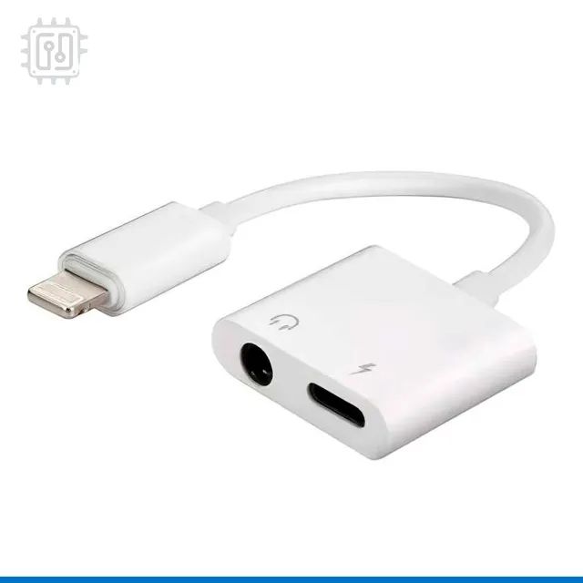 Adaptador de Fone de ouvido P2 para iPhone Dual Lightning Carrega Com Fone 2em1 - Foto 2