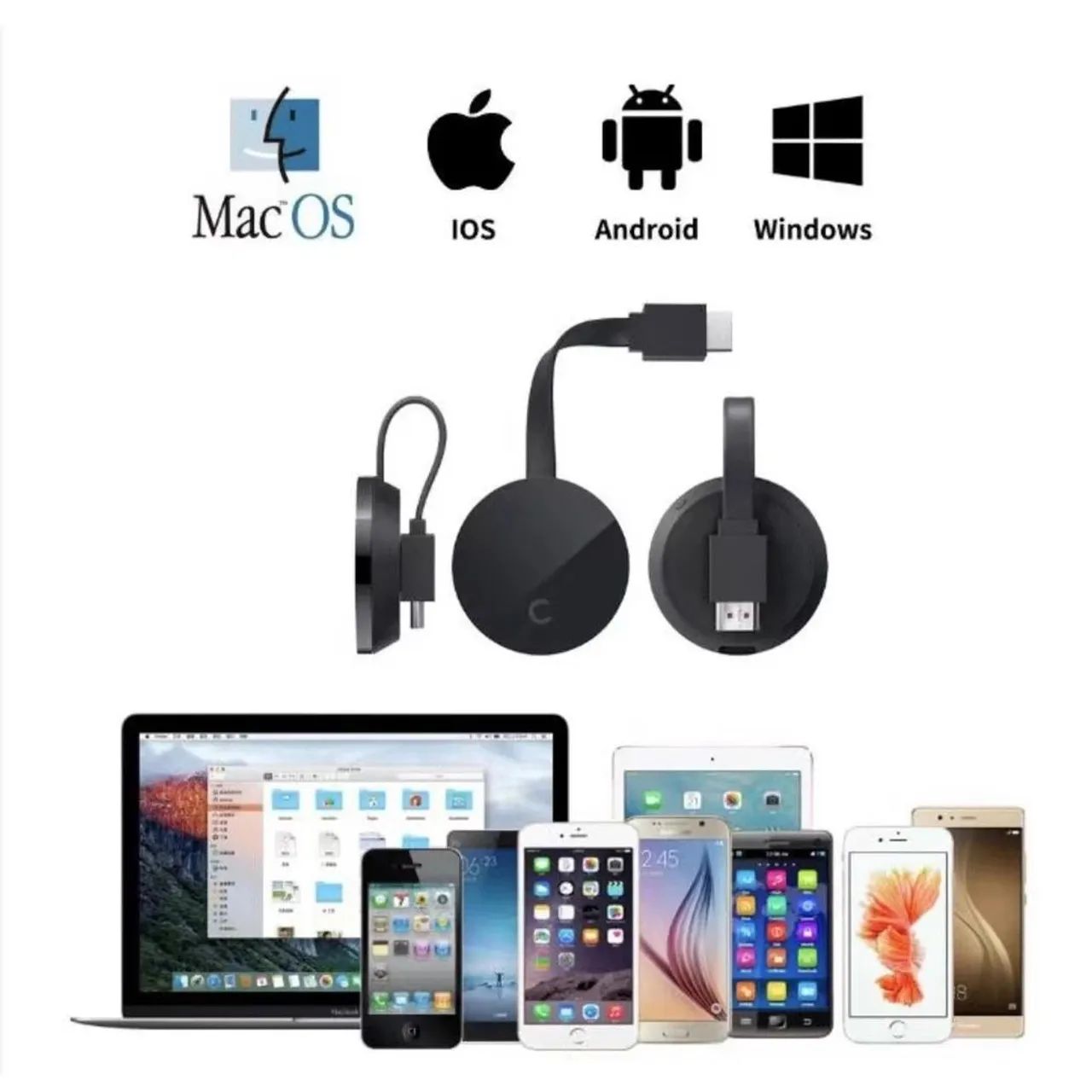 Chrome Cast G2 4K Ultra HD Para Transmissão De TV De Alta Definição Google - Foto 2