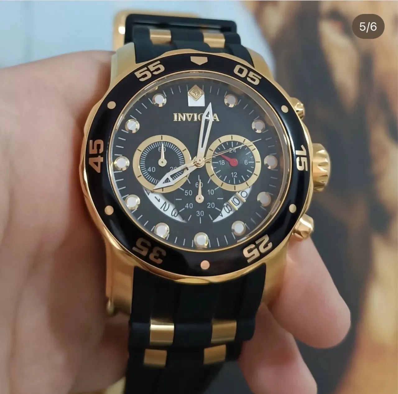 RELÓGIO INVICTA PRO DIVER Cronógrafo Dourado - Foto 3