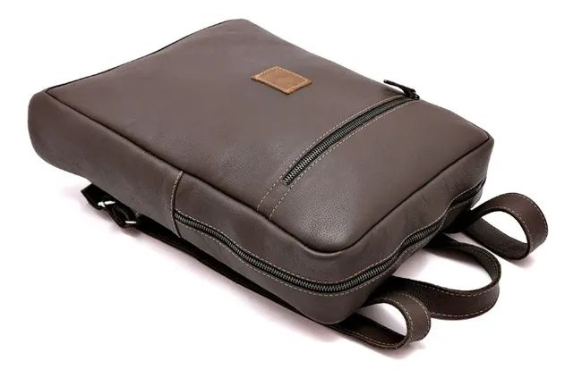 Mochila em couro 100% legítimo - super resistente, ideal para notebook até 15,6 - Foto 2