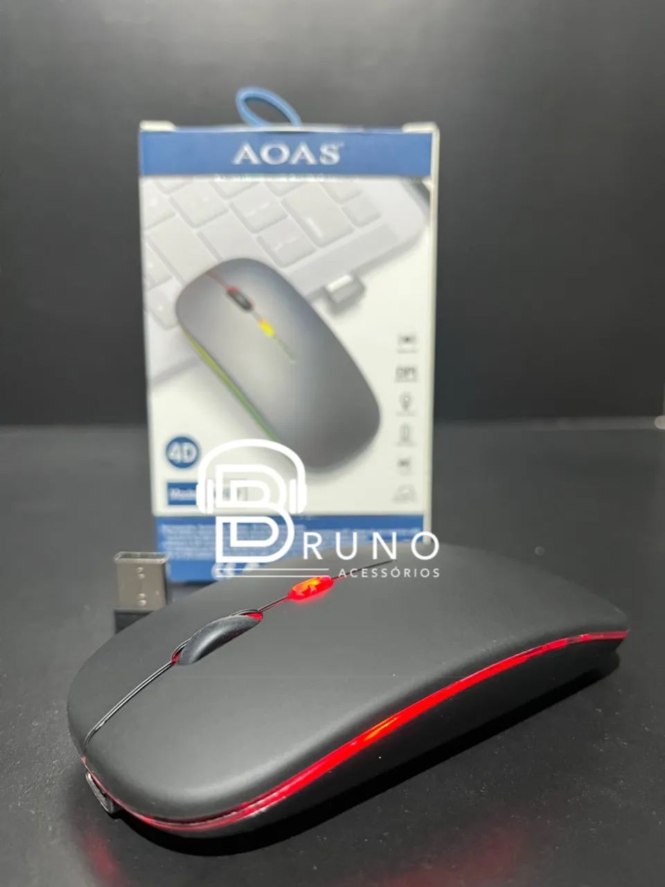 Mouse Sem Fio Wireless - Preto - Foto 2