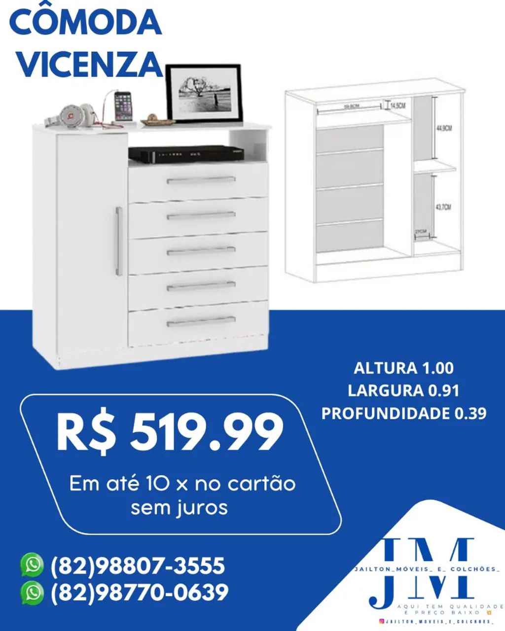 MEGA PROMOÇÃO CÔMODA VICENZA  - Foto 3