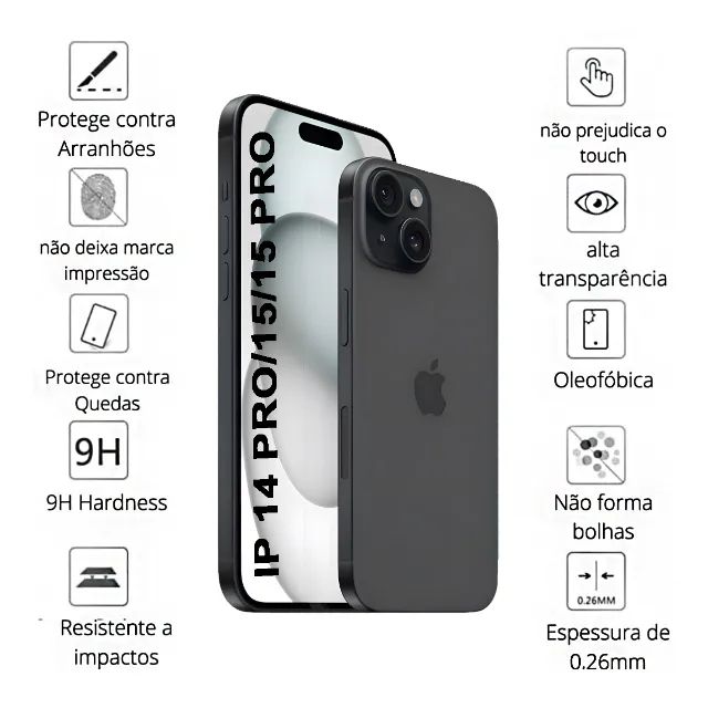 Kit 2 Peliculas 3d iPhone 14 Pro, 15 15 Pro Ultra Resistente - Foto 2