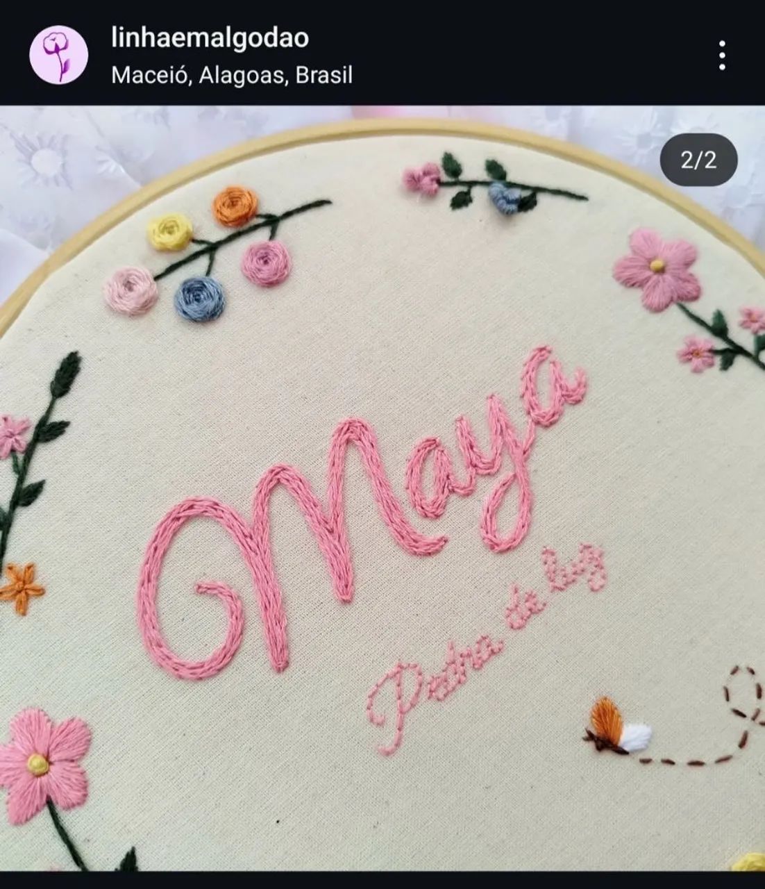 Quadro Decorativo Nome Bebê - Maya - Foto 2