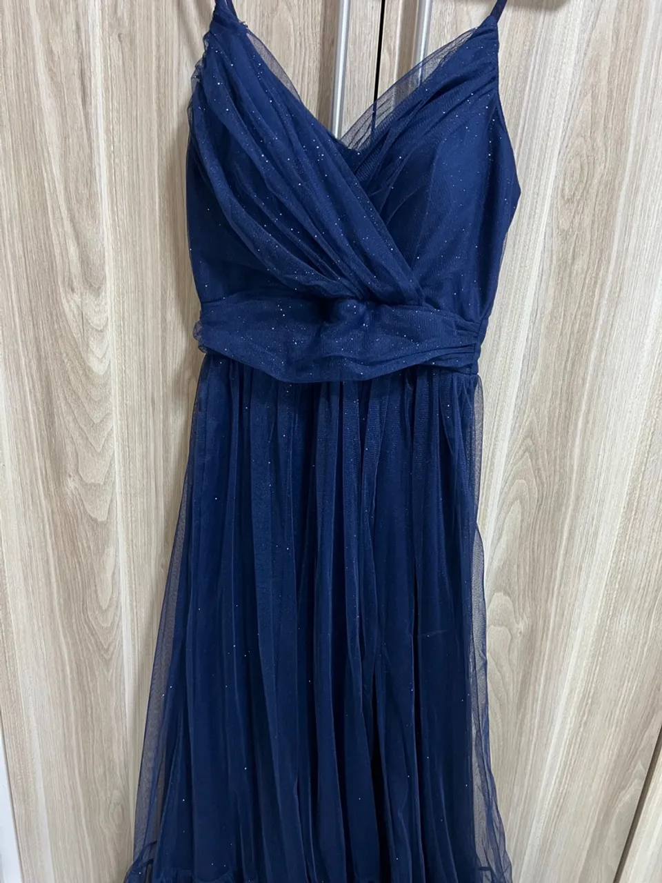 Vestido longo de festa azul marinho com brilho NUNCA USADO