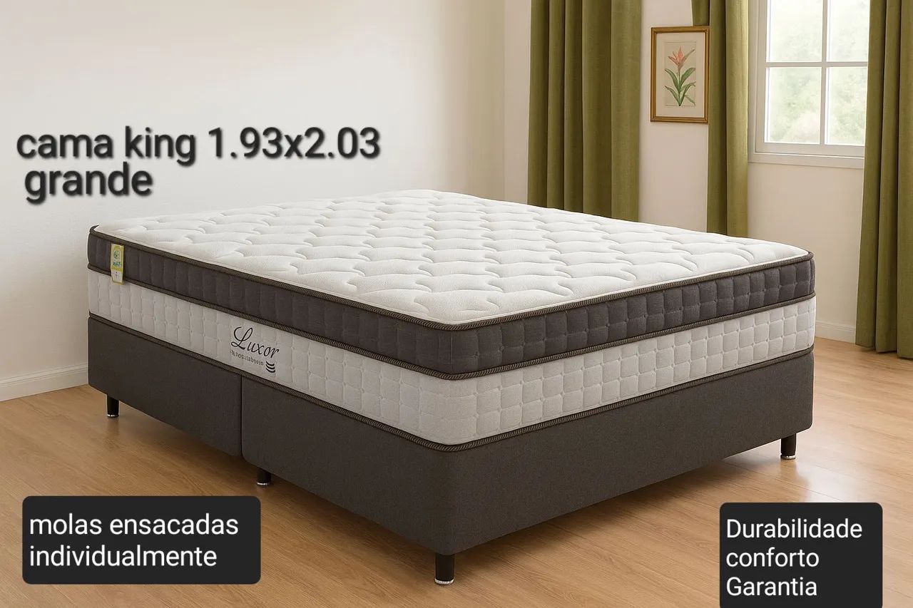 Cama king size molas alto padrão durabilidade  - Foto 2