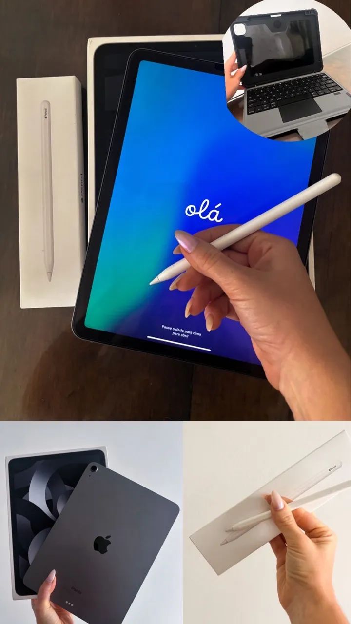 iPad Air 5 256gb + Pencil 2 + capa teclado - Tablets e E-Readers