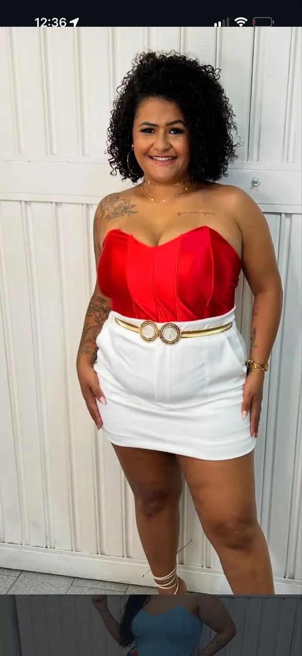 Corset vermelho cetim plus 