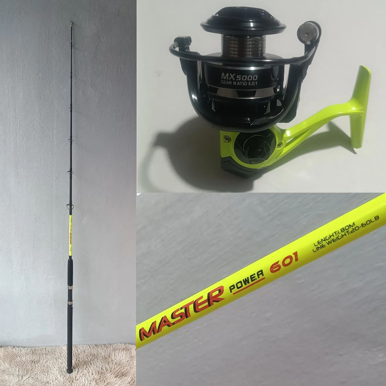 Vara 1,80m com molinete 5000 novos 