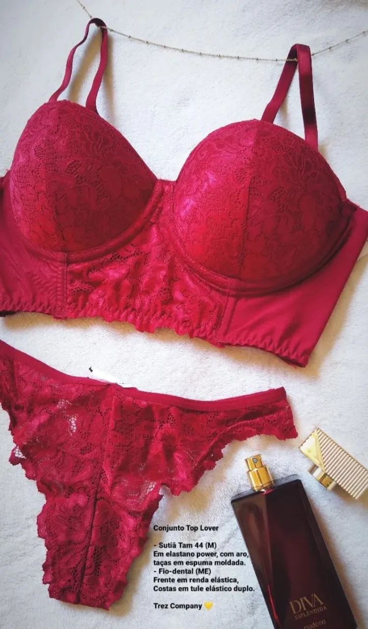 Conjunto DeMillus Top Lover Carmim