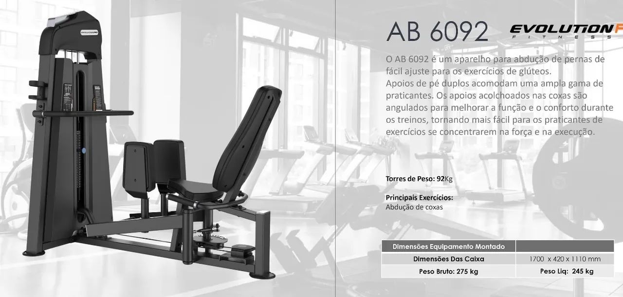 Aparelho Abdutor/ Adutor Evolution Novo - Foto 2