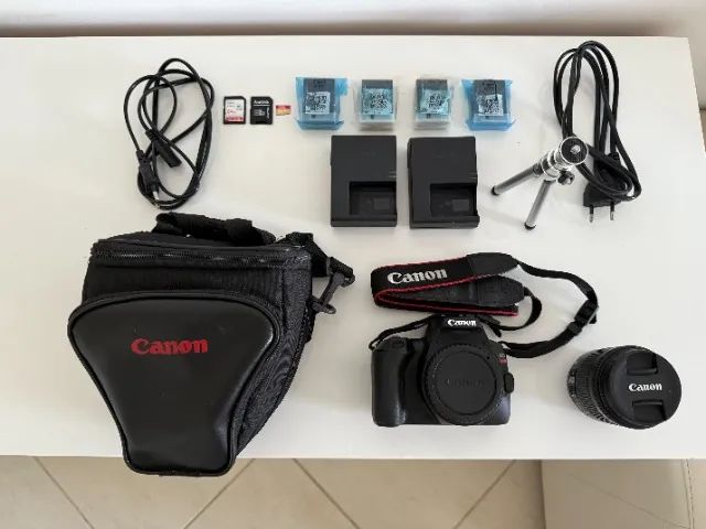 Câmera Canon EOS SL3 + lente 18-55 + 512GB SD + 4 baterias + 2 carregadores + bolsa tripé - Foto 4