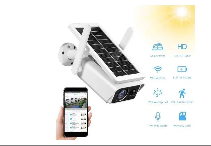 Câmera Ip Wifi Bullet Segurança Ip66 Energia Solar Full Hd