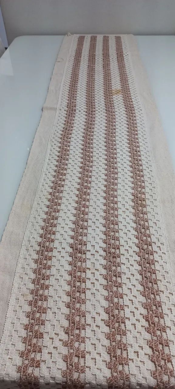 Caminho de Mesa Listrado em Algodão com Franjas - Foto 5