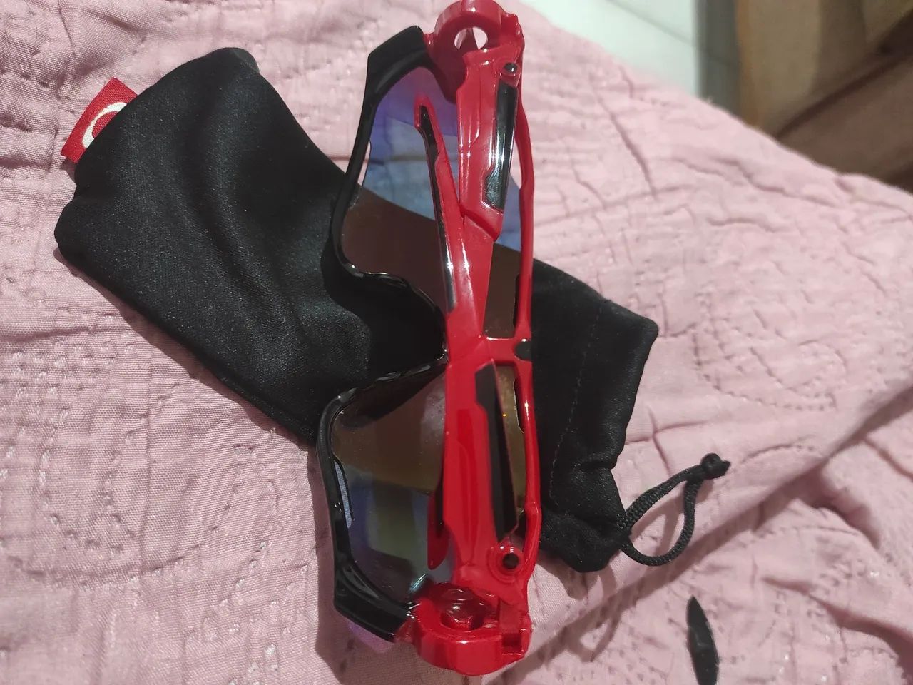 Oculos Oakley espelhado para corrida e pedal com proteção polarizada UV - Foto 4
