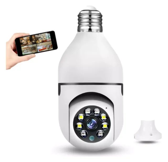 Camera De Segurança Wifi Ip 360 Soquete Branco  - Foto 2