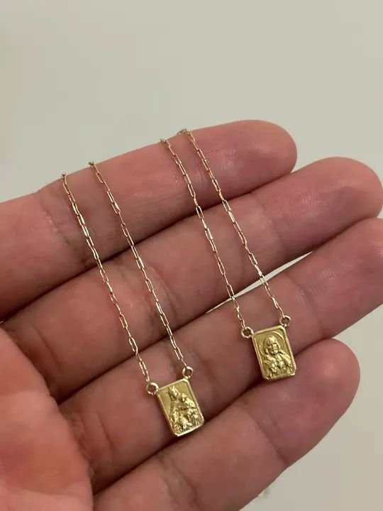 Escapulário de nossa senhora OURO 18K