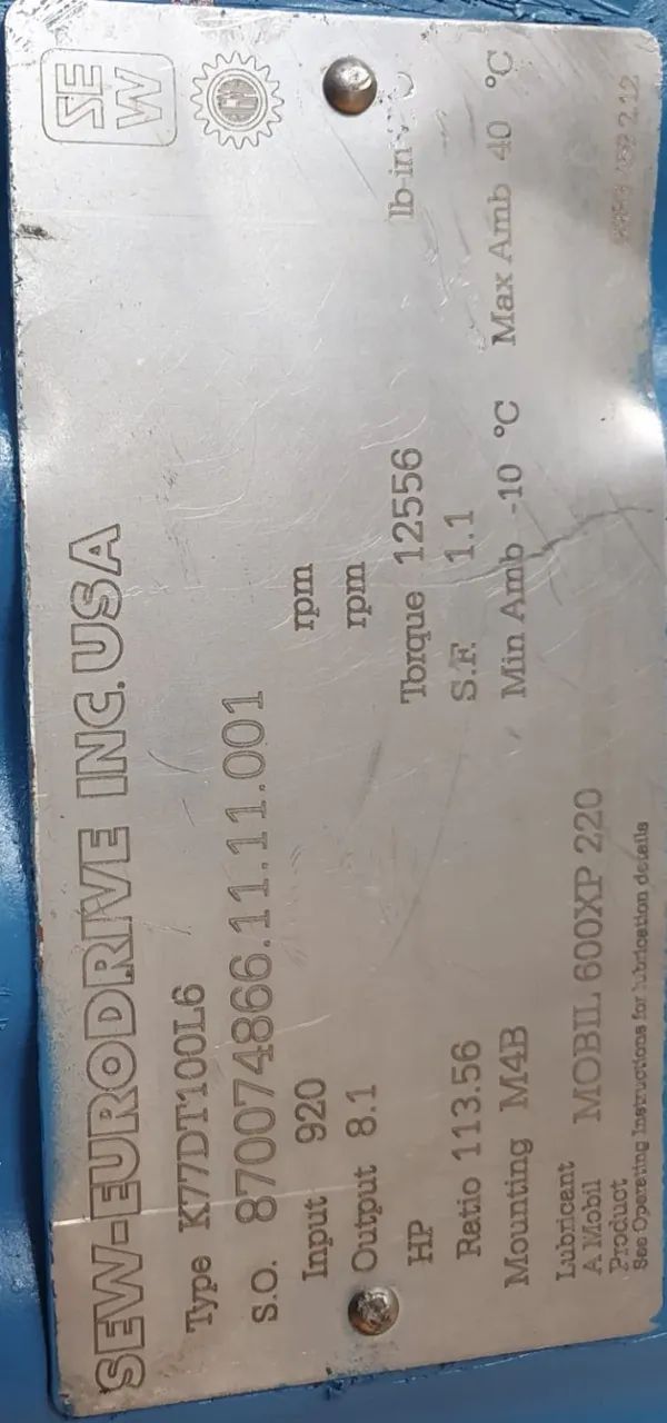 Motoredutor Sew-eurodrive- Redução 1:113,56 - 2cv -dft100l6 - Foto 3