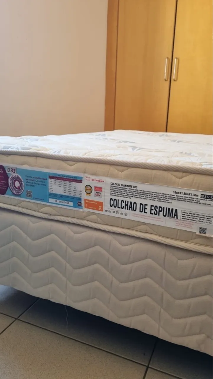 Conjunto Orthocrin Diamante (cama e box) Casal. Densidade 33.