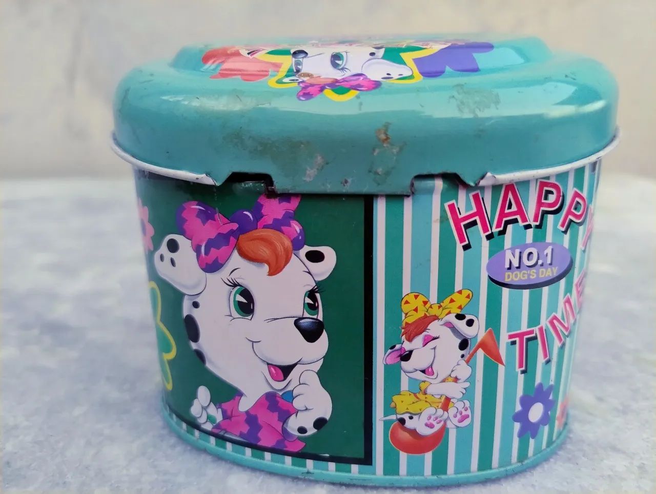 Cofrinho de metal vintage Happy Time Dog - Foto 4