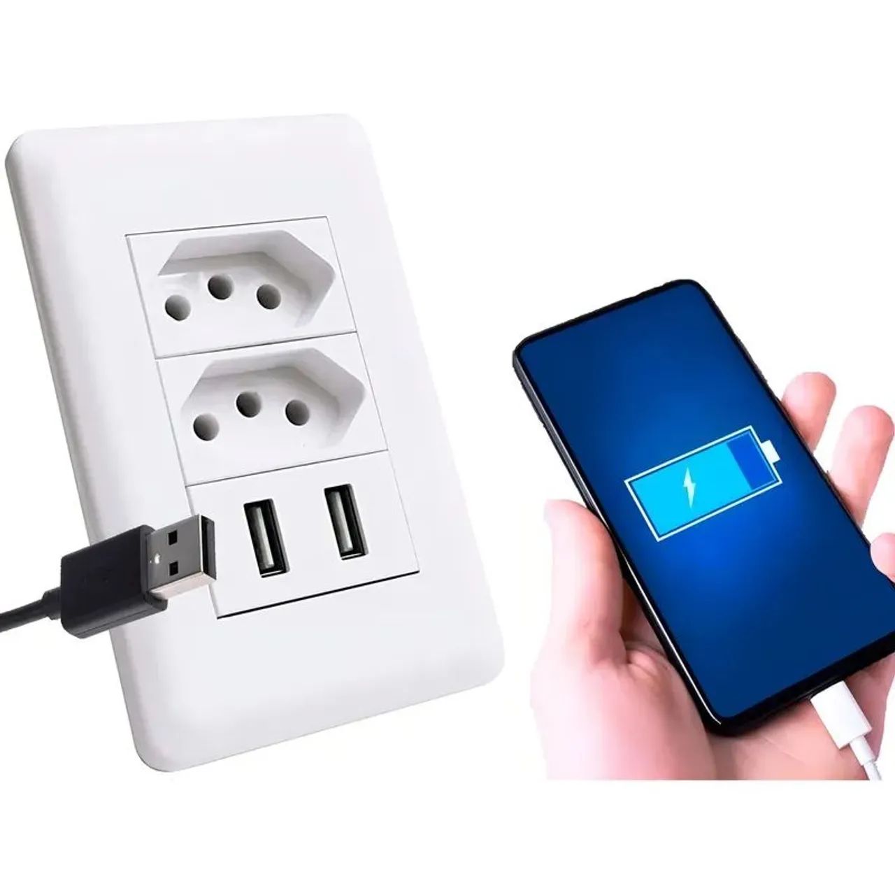 Tomada de parede usb duo64861206799362120