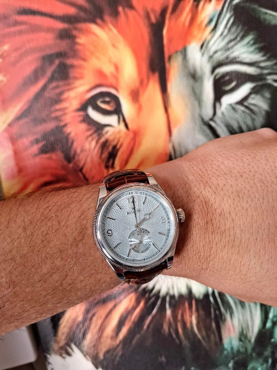 Relógio ROLEX SUPERLATIVE CHRONOMETER AUTOMÁTICO PULSEIRA DE COURO  - Foto 5