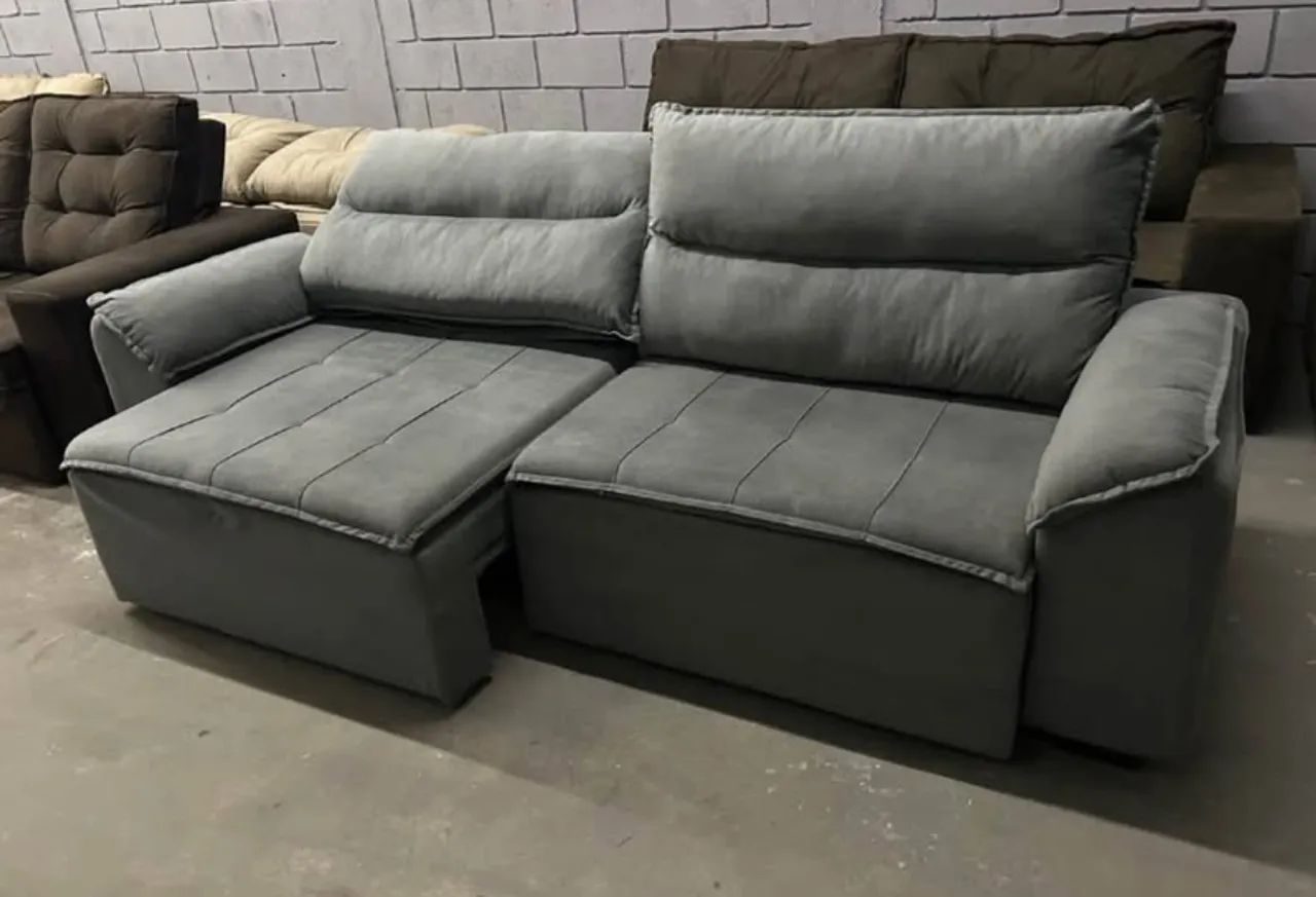Sofá Retrátil e Reclinável 2.50m NOVO ( Direto da Fábrica )  - Foto 5