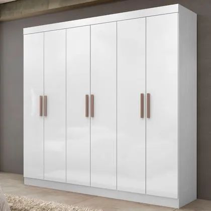 Guarda-Roupa Branco 6 Portas 