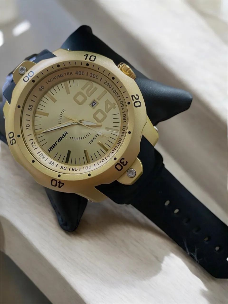 Relógio Masculino Mormaii Dourado Pulseira de Silicone  - Foto 4